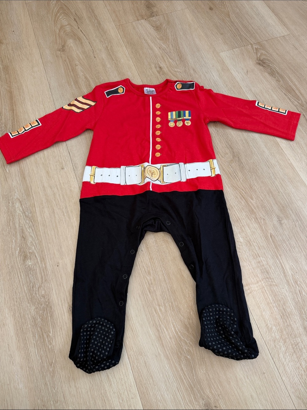 Red & Black Military Print Baby Onesie